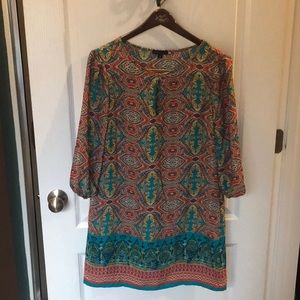Paisley boho knee length dress size medium